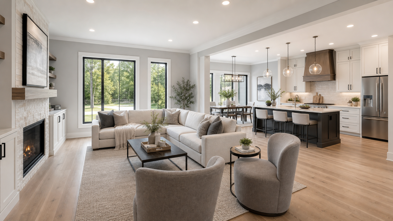 Open concept living room and kitchen remodel
